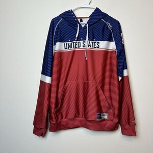 UNRL Silk Series Hoodie Small Red Blue USA Performance Minnesota Limited Edition